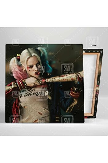 SML TABLO Joker Movie Legend Character Harley Quinn Holding Baseball Bat Horizontal Canvas Painting