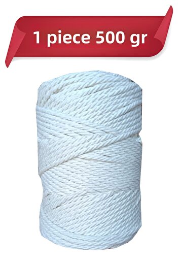 Bevella Macrame Cord 4 mm 3 Twist Cotton Ecru Macrame Thread 2 X 500 Gr 1 kg