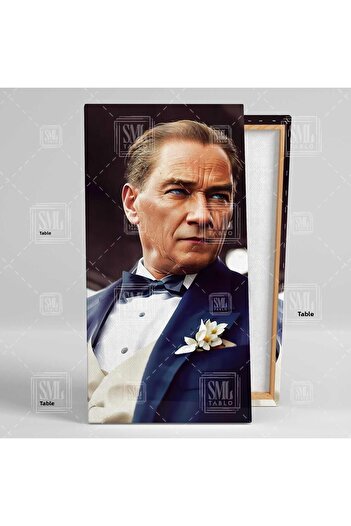 SML TABLO Mustafa Kemal Atatürk Inteligență artificială Statuie verticală pe pânză în prezent
