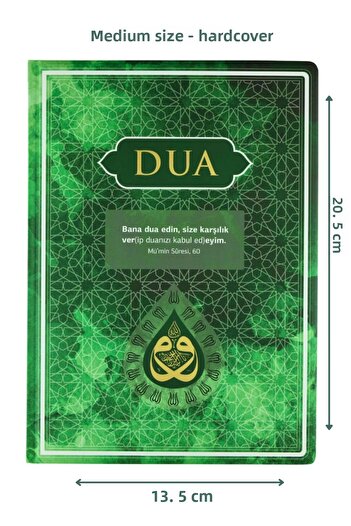 Server Yayınları Prayer Book - Daily Prayers from Verse and Hadiths - Medium Size, Green - Turkish Arabic Ephesus - Şerife