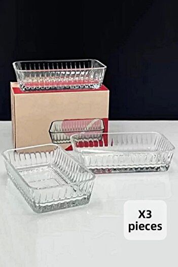 Tilbe Home Set of 3 Glass Bowls Breakfast Jam Bowl Container 225Cc Kitchen Snack Bowl Presentation Glass Bowl Set