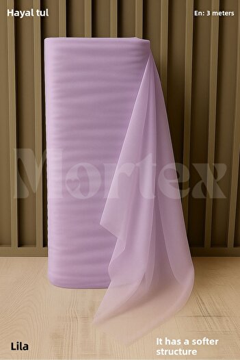 Mortex Lilac Dream Tulle 100X300 cm | Engagement, Henna, Wedding, Bundle, Door and Party Decoration Fabric