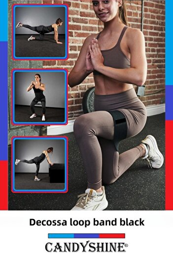 YDFit Decossa Loop Band Bandă de exercițiu din cauciuc cu rezistență înaltă, neagră, 24 kg-30 kg
