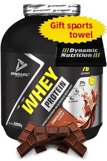 Dynamic Nutrition Gift Whey Protein Powder - 2280 g - 76 Servings - Chocolate - with Digestive Enzymes - 24g High Protein