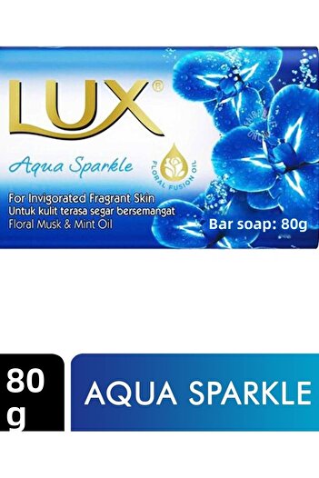 LUX Luxury Soap Blue 80 Gr. Aqua Sparkle 6 Pieces Soap Hair Blow Dryer Brush Oval Hair Brush Comb 1+1 Pieces