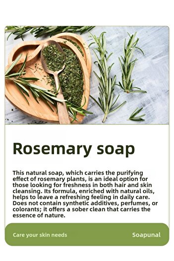 sabunal Rosemary Soap 4 Pieces - Purifying Natural Soap for Hair and Skin