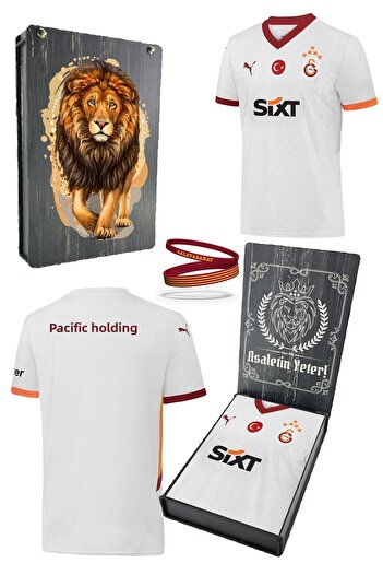 Galatasaray Original Licensed 2024/25 5 Star White Away Fan Jersey Sport Wristband Set
