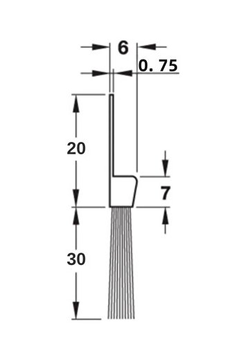 ÇELİKEL Under Door Brush Aluminum 100 cm H Type 1 Piece