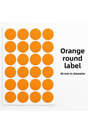 Kalite Barkod Round Label 40 mm Orange Color 300 Pieces Labels - Quality Barcode