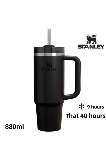 Stanley Quencher H2O Flowstate ™   Tumbler Thermos with Straw 0.8L Flask with Straw Black