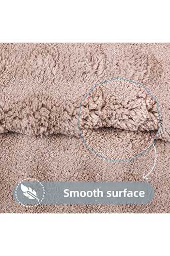 Bestekar Puffelle Embossed Coffee Large Size Non-Slip Modern Washable Soft Double Bath Mat Set