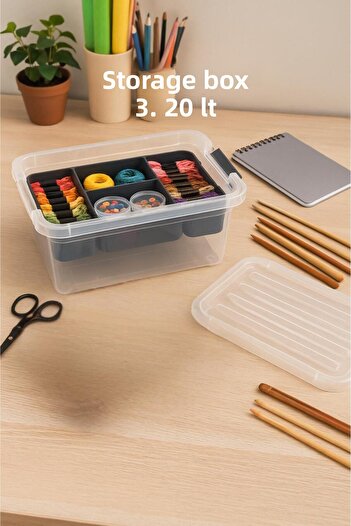 EWs 3.20 L Transparent Storage Box & Organizer Organizing Box