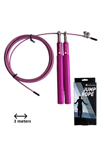 Rebuwo Pink 3 Meters Adjustable Speed Jump Rope