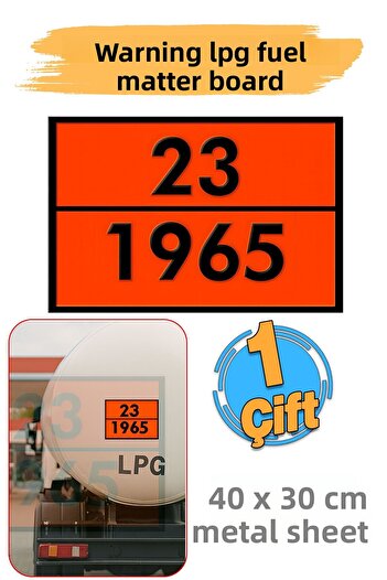 Badem10 Metal 40X30 cm Sheet (1 Pair) 23-1965 Dangerous Goods Warning Lpg Tanker Transport Storage Oil