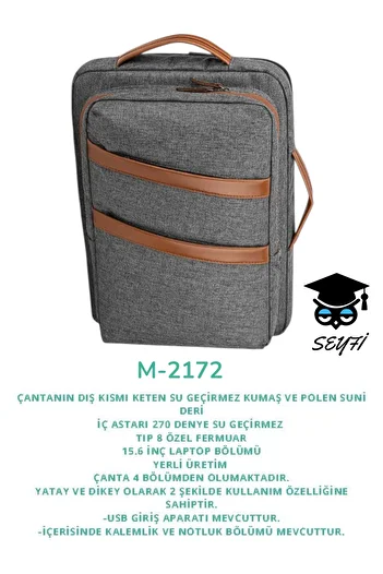 SEYFİKİRTASİYE Document Notebook High School Middle School Primary School University Travel Bag 1St Class Waterproof Fabric