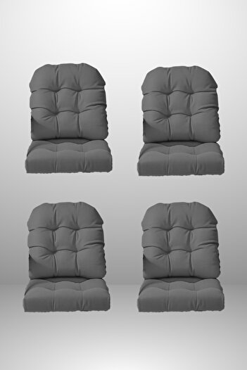 MoMMe Chair Cushion 45X45 cm Seat and Back (4 Set) Anthracite Gray