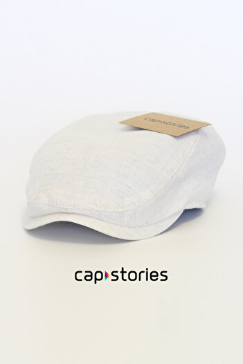 Capstories White Linen Cap Summer Standard Size Hat (Shipped in Box)