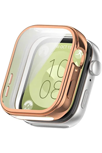 Fibaks Huawei Watch Fit 3 Compatible Case and Screen Protector 360 Full Protection Case Cover