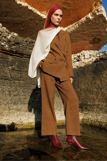 Mooncorn Σάλι Gradient Muslin Ecru