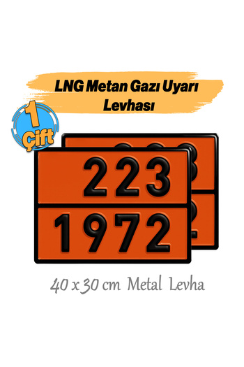 Badem10 Metal 40X30Cm Sheet (1 Pair) 223-1972 Methane Refrigerated Liquid Lng Natural Gas Hazardous Substance Warning
