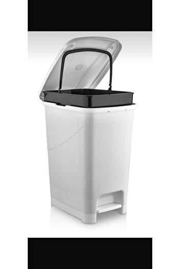 LeesHome Slim Pedal Trash Can: 25 Liter with Inner Bucket White