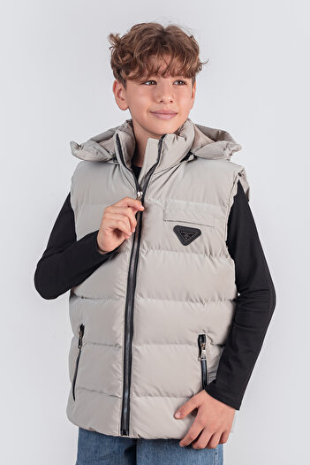 Pina Kids Boy's Hooded Puffer Vest - Nova Fabric Ylk.2626