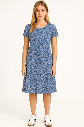 COTENCONCEPT 2 Pieces Draped Comfortable Fit Daily Combed Cotton Fabric Dress
