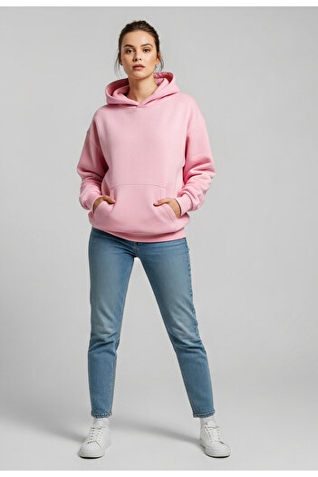 Bheka Concept Pink Oversize Unisex Hooded Sweatshirt Hoodie
