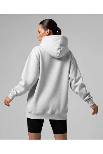 Bheka Concept 1990's Design Printed Melange Oversize Unisex Hooded Sweatshirt Hoodie
