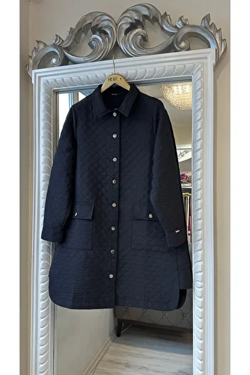 Invee Invee 6879 Patterned Quilted Jacket - Black