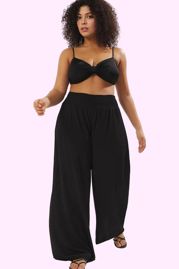 PayBuy Women's Fashion Wide Leg High Waist Beach Pants Summer Casual Plus Size Summer