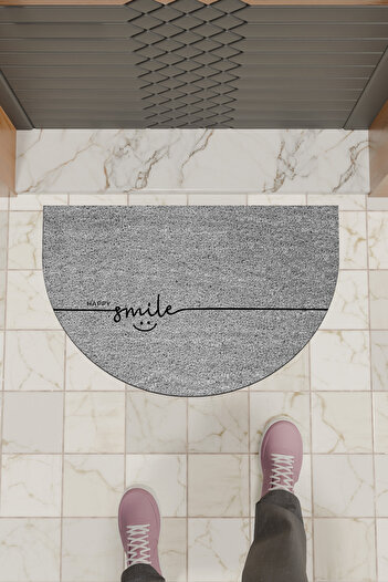 Dormot Modern Digital Mat Gray Happy Smile Mat - Door Mat