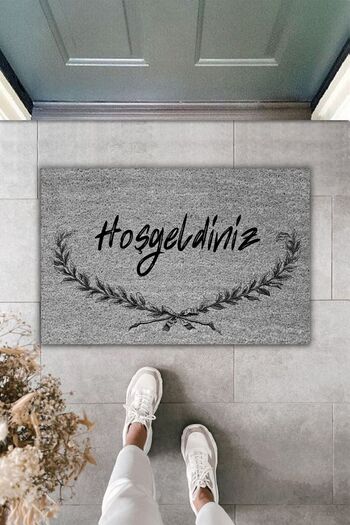 Dormot Modern Digital Mat - Gray Welcome Mat - Decorative Door Mat for Front Entry
