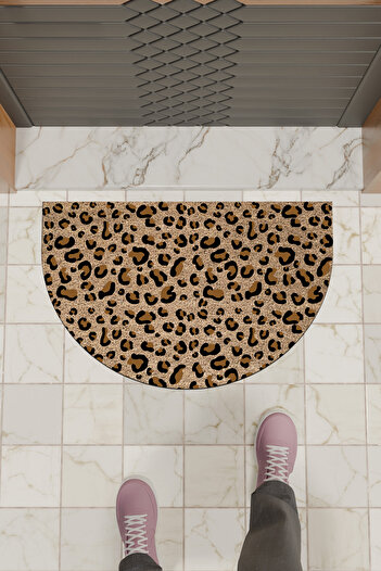 Dormot Modern Digital Doormat Brown Leopard Print Doormat - Front Door Mat