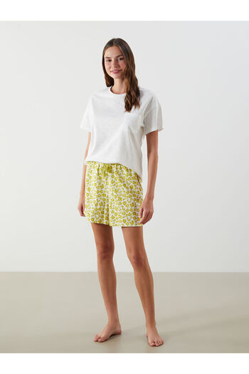 LC Waikiki Create Your Style from Uzg Store |   Crew Neck Floral Women's Shorts Pajama Set