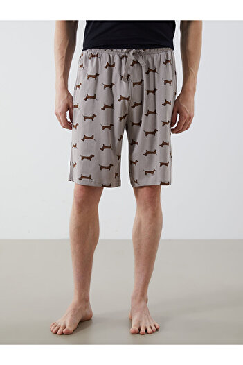 LC Waikiki Beige Standard Fit Men's Pajama Bottom Shorts