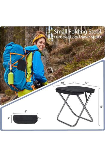 erorex Camping Stool 13" Outdoor Foldable Stool Lightweight Aluminum Alloy Frame Thicked Cushion