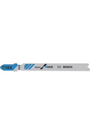 Bosch Power Tools T118A T-Shank Jigsaw Blades For Steel 17-24 Tpi (Pack Of 5)