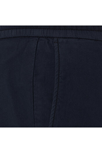 Hiltl Navy Blue Vintage Elastic Waist Cotton Elastane Bermuda