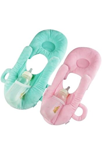 Generic NURSING PILLOW Self-Feeding Baby Bottle Pillow, Hands-Free Nursing Cushion with Bottle Holder, Mint