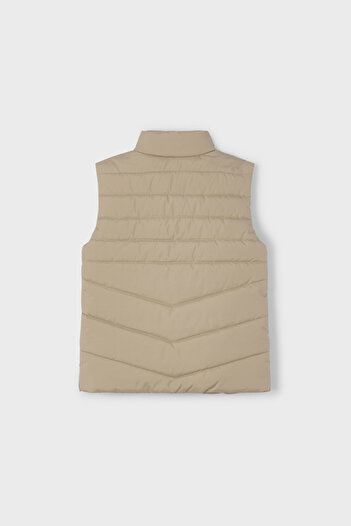 MAYORAL Boy's Stand Collar Quilted Puffer Vest - Beige