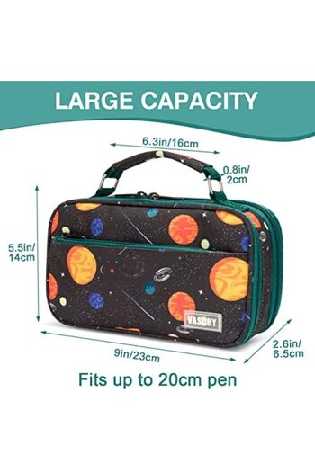 VASCHY Pencil Case for Boys, Aesthetic Kawaii Large Pencil Pouch Stationary Pencil Bag/Box for Prepp