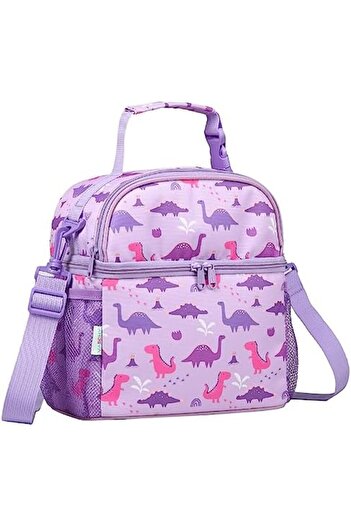 VASCHY Lunch Bag for Kids Girls, Insulated Double Compartments Cooler Lunch Box Tote Bag with Adjust