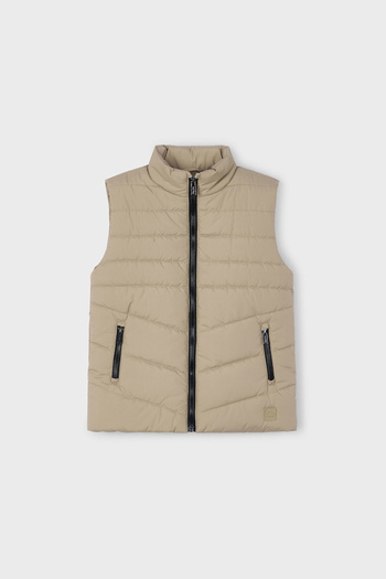 MAYORAL Boy's Stand Collar Quilted Puffer Vest - Beige