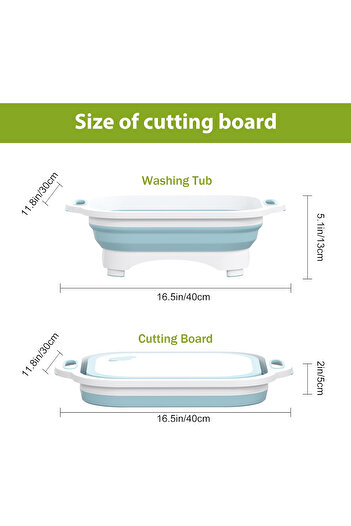 OEM Folding cutting board with knife - wash and drain, ideal for picnic, Prep and camping, 40x30x13 cm