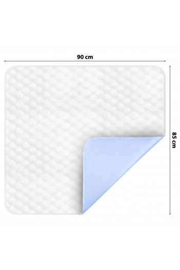 FizioTab Aleza FizioTab®,Protectie saltea impermeabila/Reutilizabila, Lavabila, 90x85 cm, Albastru