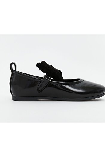 LC Waikiki Lcw Stepssblack Leather Look Baby Girl Ballerinas