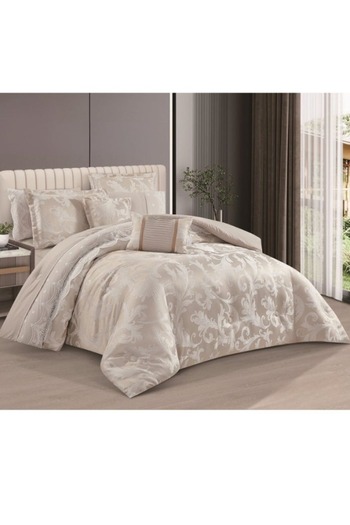 smart home 8 Pieces Bedding Set - Luxury Bridal Double Bedspread Made of 100% Microfiber, Reversible, 260x240cm