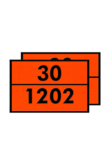 Badem10 Metal 40X30 cm Sheet (1 Pair) 30-1202 Hazardous Substance Labelling Petrol Refined Diesel Mazout Warning