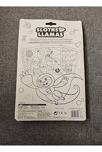 Crayola Sloths Love Llamas 4 Twistable Crayons + 30 Coloring Pages